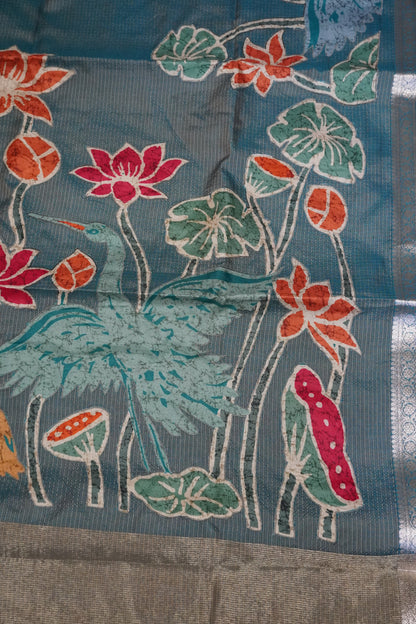 Tissue Kota Saree - Pichwai Peacock Green