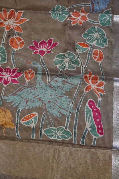 Tissue Kota Saree - Pichwai Beige