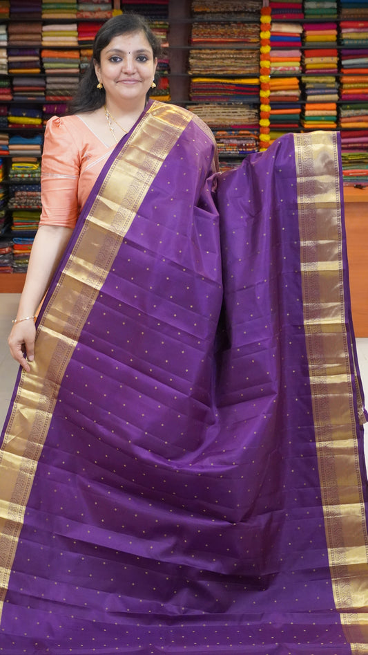 Pure Kanjivaram Silk Saree - Purple