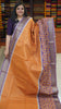 Semi Tussar Saree with Abstract Print - Mustard thumbnail