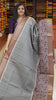 Semi Tussar Saree with Abstract Print - Grey thumbnail