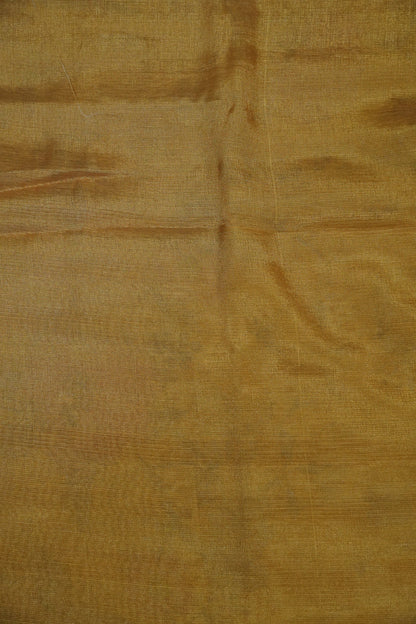 Tissue Linen Saree - Diamond Embryoid Mustard