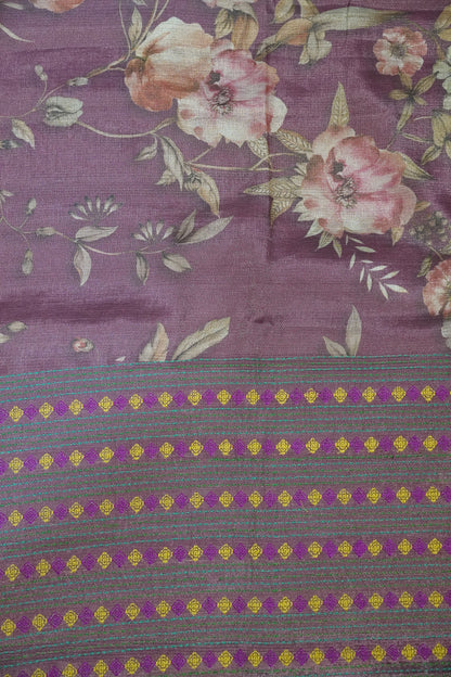Tissue Linen Saree - Diamond Embryoid Wine
