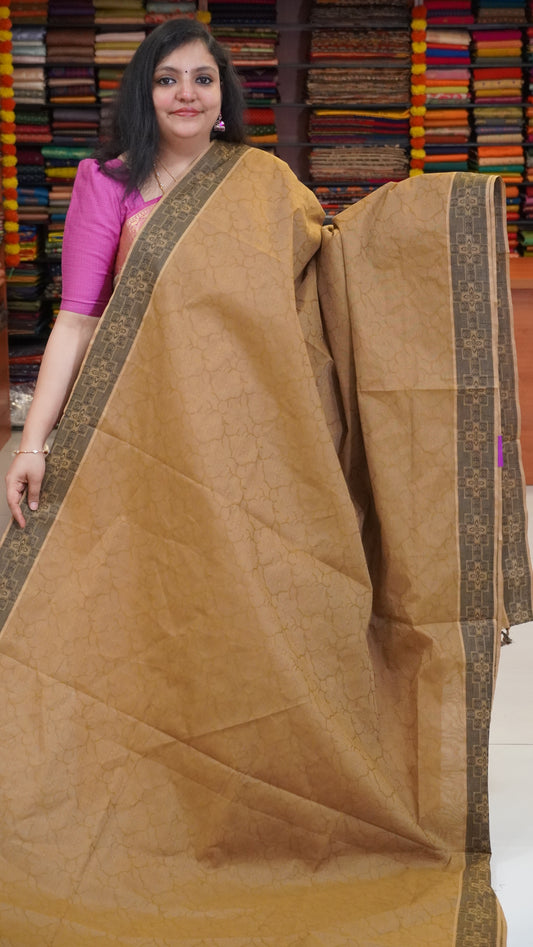 Kota Cotton Saree - Khaki