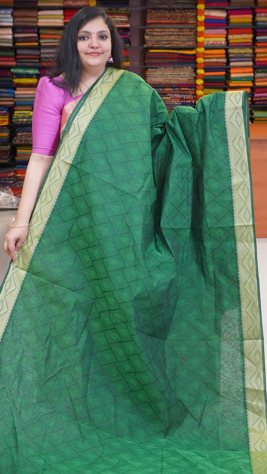 Kota Cotton Saree - Green