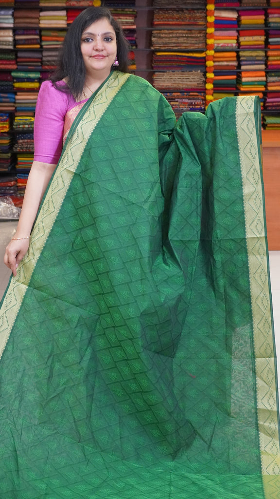 Kota Cotton Saree - Green