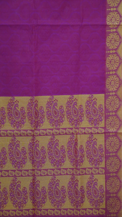 Kota Cotton Saree - Magenta