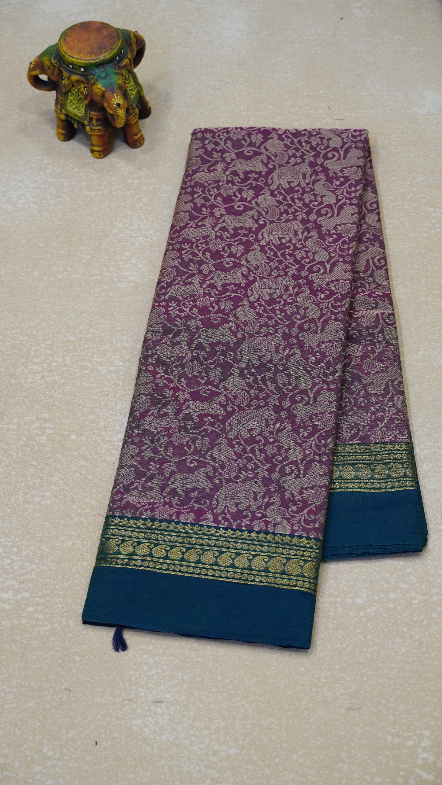 Kanchi Cotton Saree Vanasingaram Rust