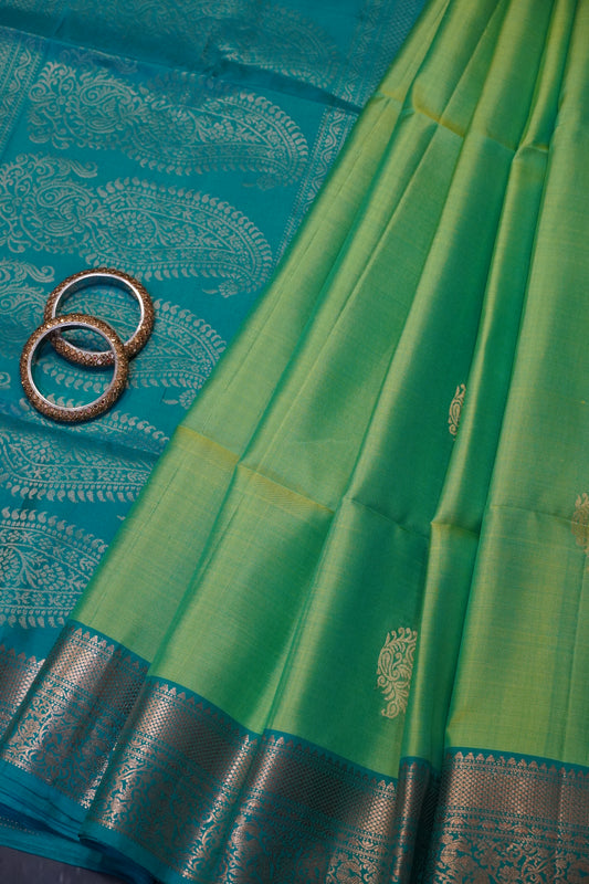 Pure Silk Saree - Parrot Green