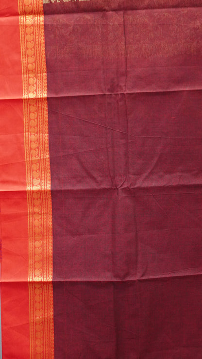 Kanchi Cotton Saree Vanasingaram Maroon