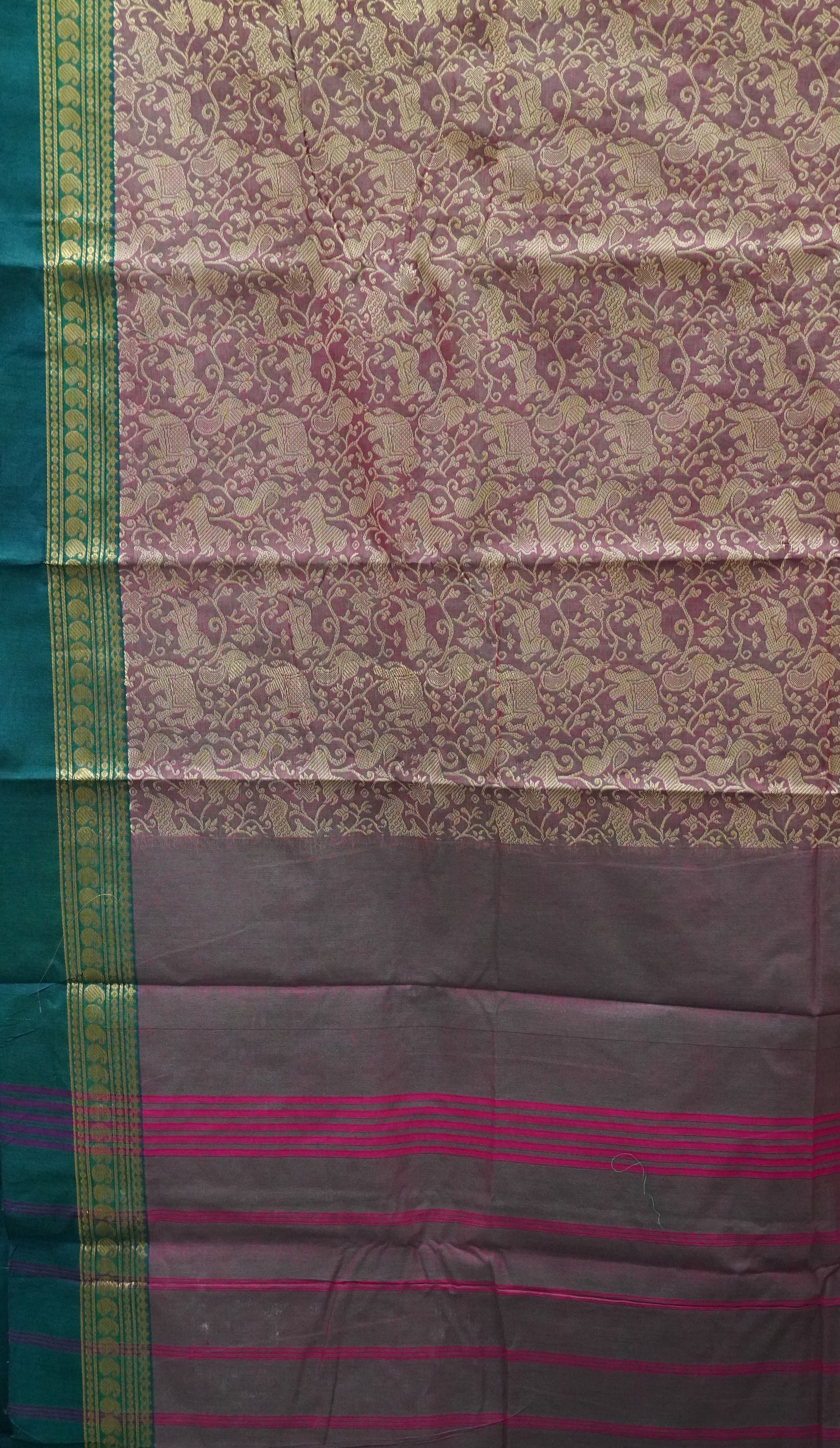 Kanchi Cotton Saree Vanasingaram Rust