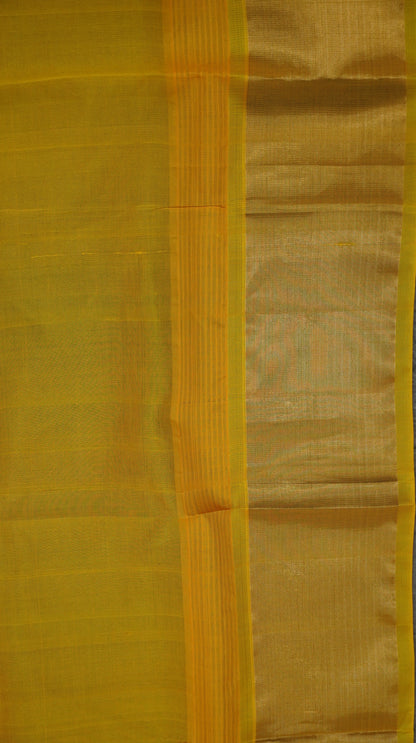 Pure Silk Cotton Saree-Off white Yellow