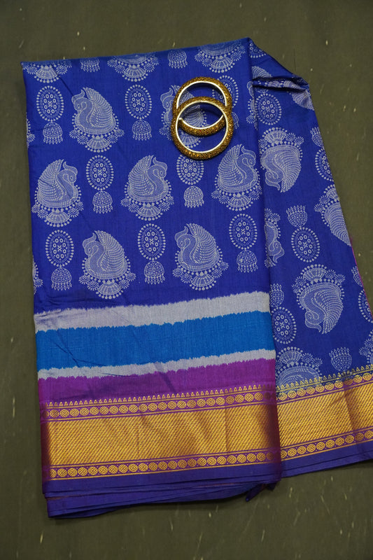 Semi Patola Saree - Ink Blue