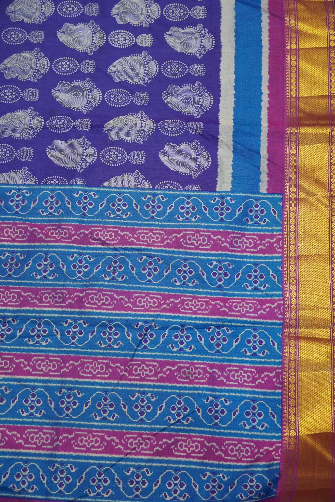 Semi Patola Saree - Ink Blue