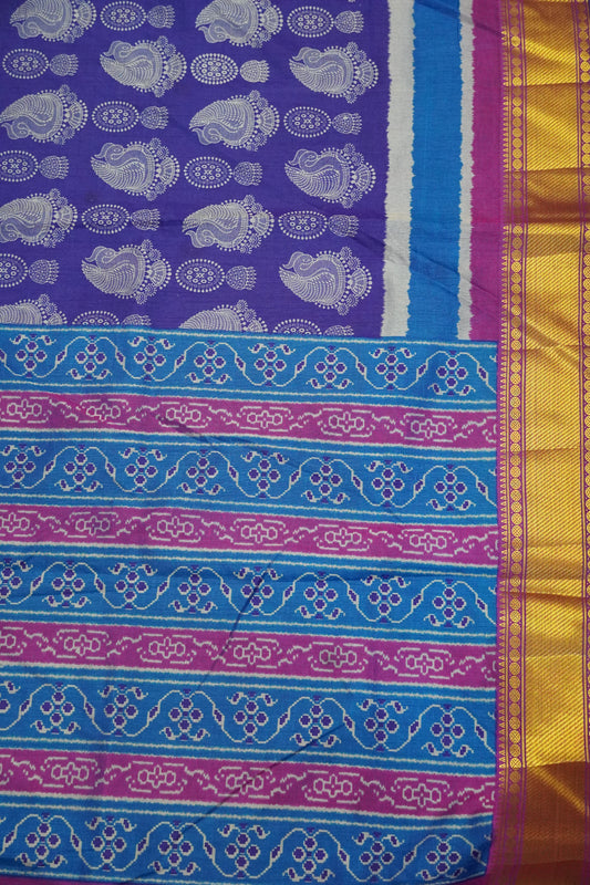Semi Patola Saree - Ink Blue