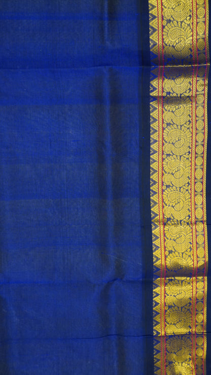 Pure Silk Cotton Saree-Bright Orange