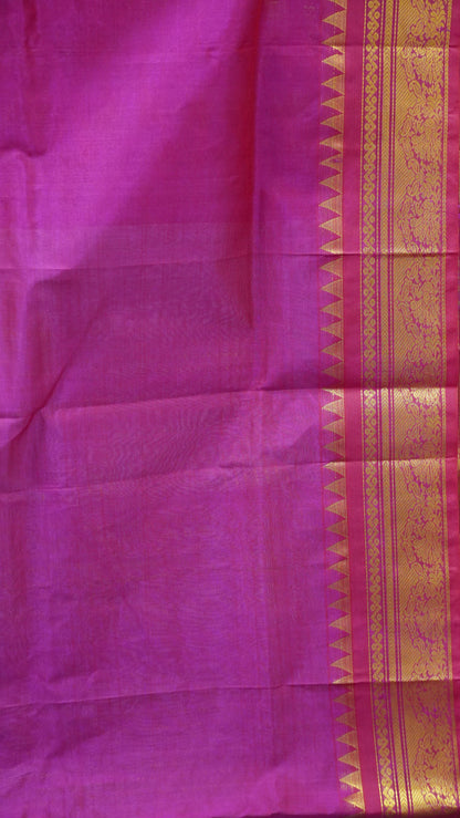 Pure Silk Cotton Saree-Grey Pink