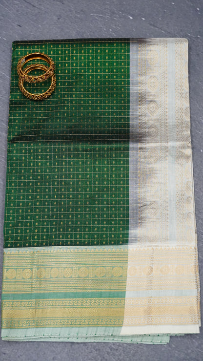 Pure Silk Cotton Saree-Brown