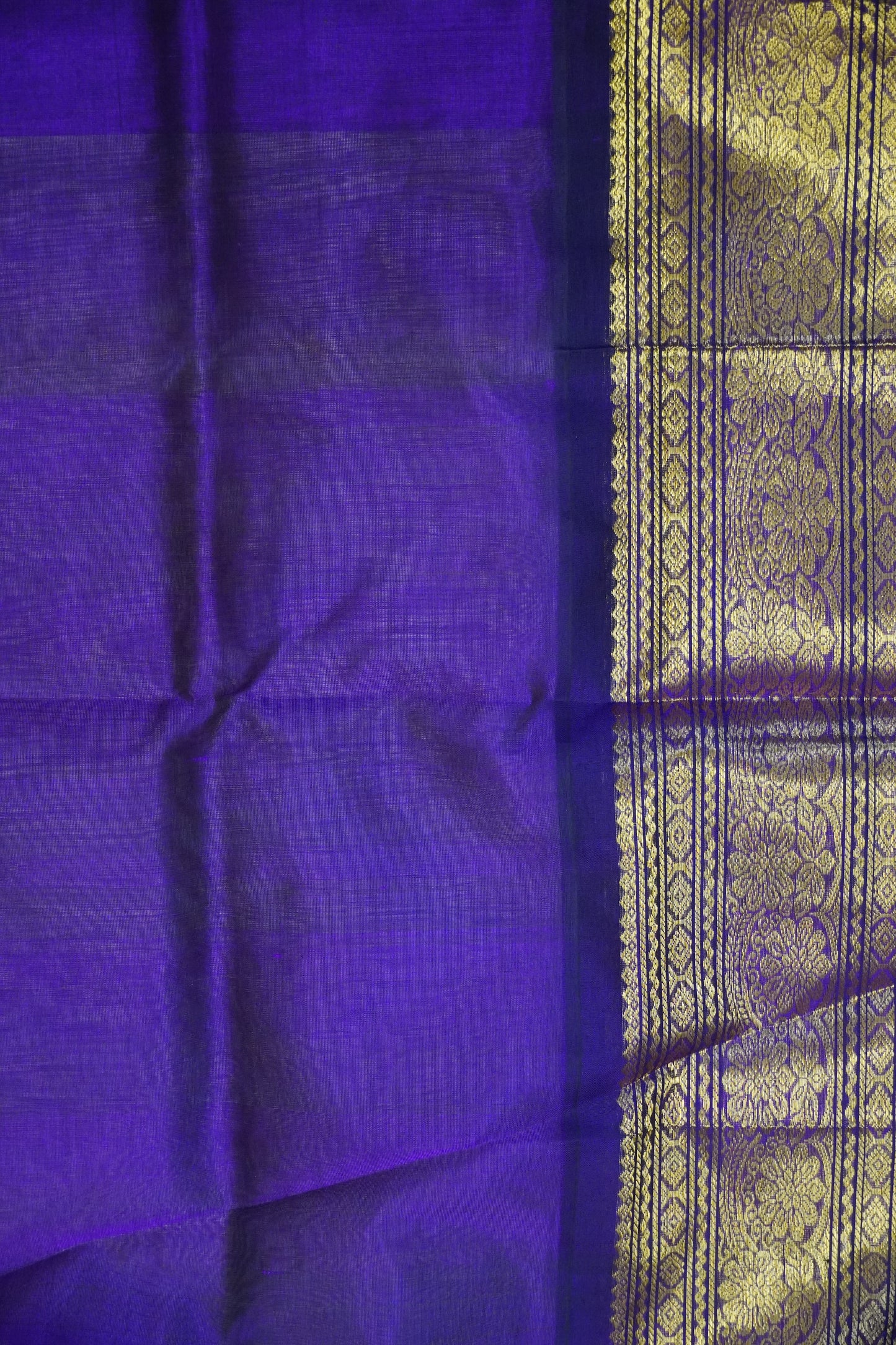 Silk Cotton Saree - Bud Buta Grey - Wine