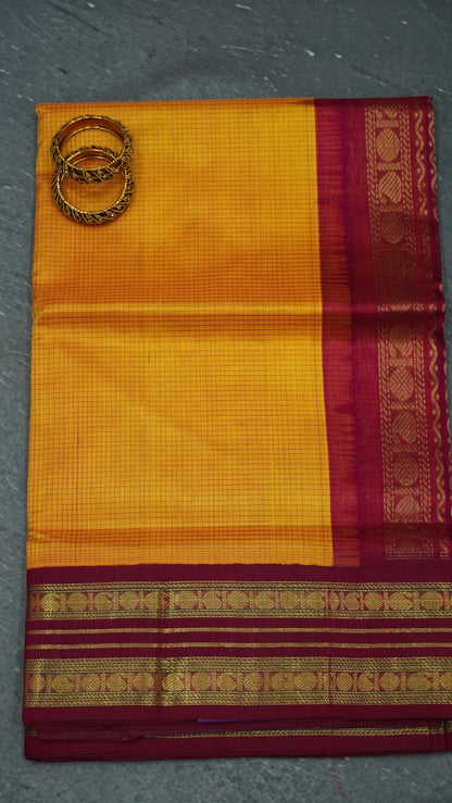 Pure Silk Cotton Saree-Mango Yellow