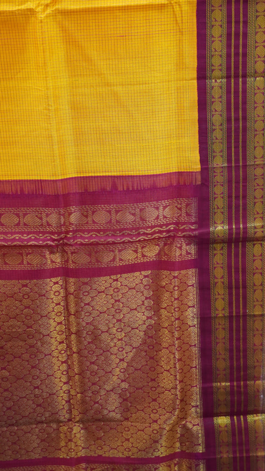 Pure Silk Cotton Saree-Mango Yellow