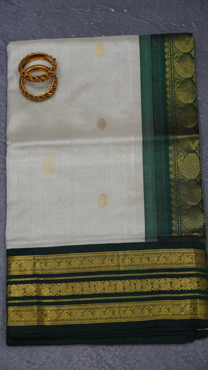 Pure Silk Cotton Saree-Elachi Green