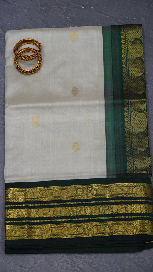 Pure Silk Cotton Saree-Elachi Green
