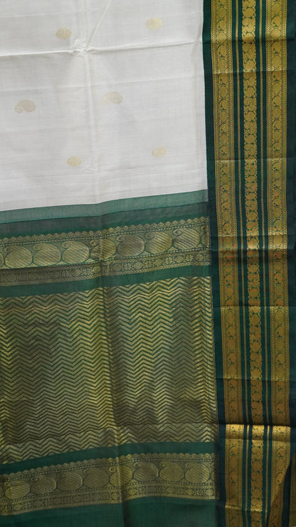 Pure Silk Cotton Saree-Elachi Green