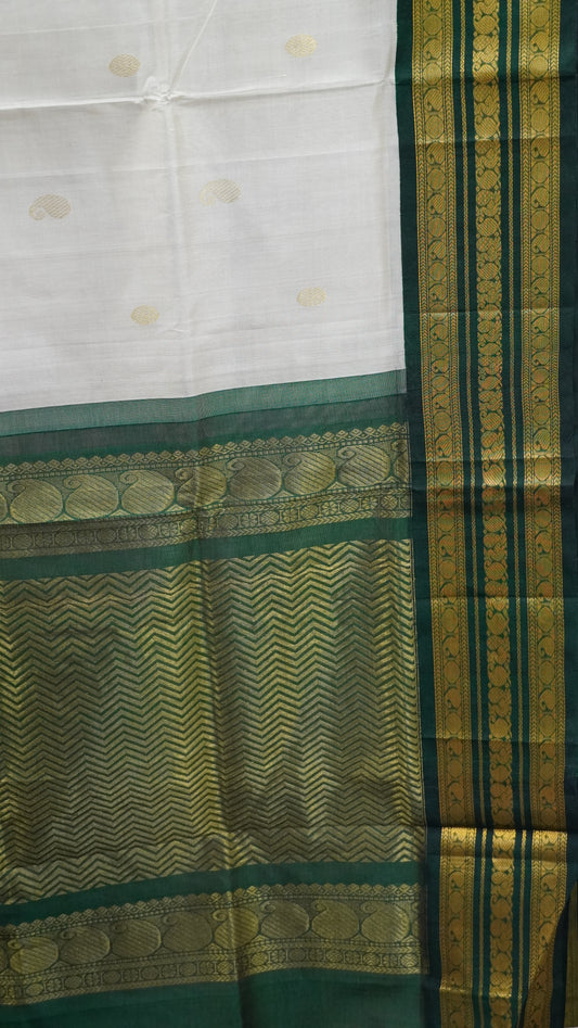 Pure Silk Cotton Saree-Elachi Green