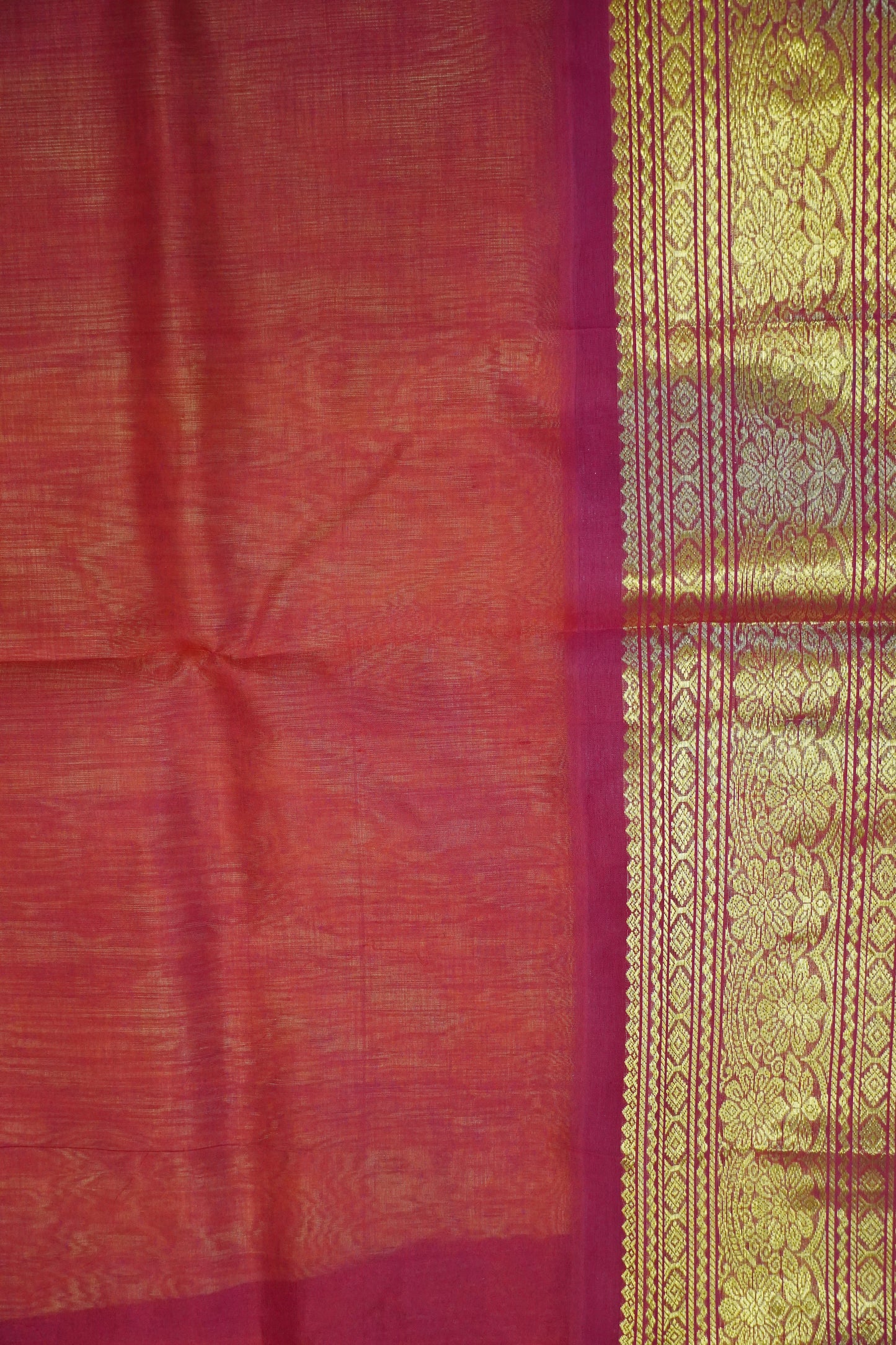 Silk Cotton Saree - Bud Buta Mango Yellow - Red