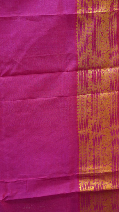 Pure Silk Cotton Saree-Navy Blue