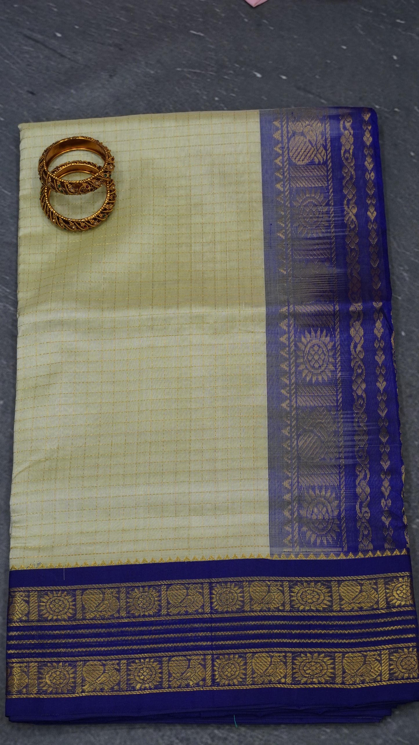 Pure Silk Cotton Saree-Off White
