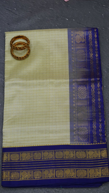 Pure Silk Cotton Saree-Off White