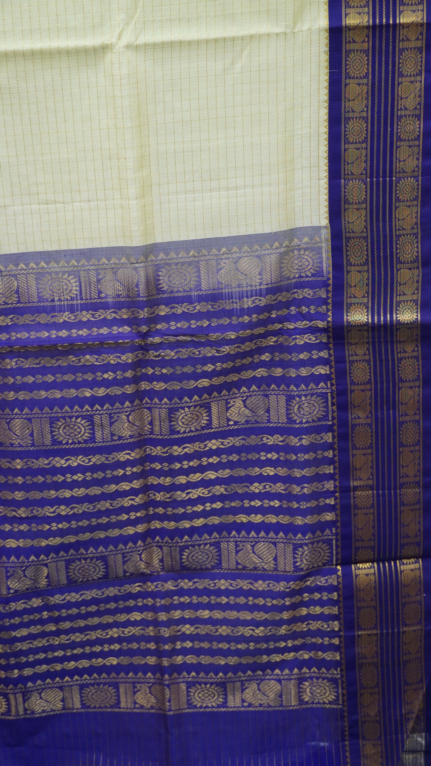 Pure Silk Cotton Saree-Off White