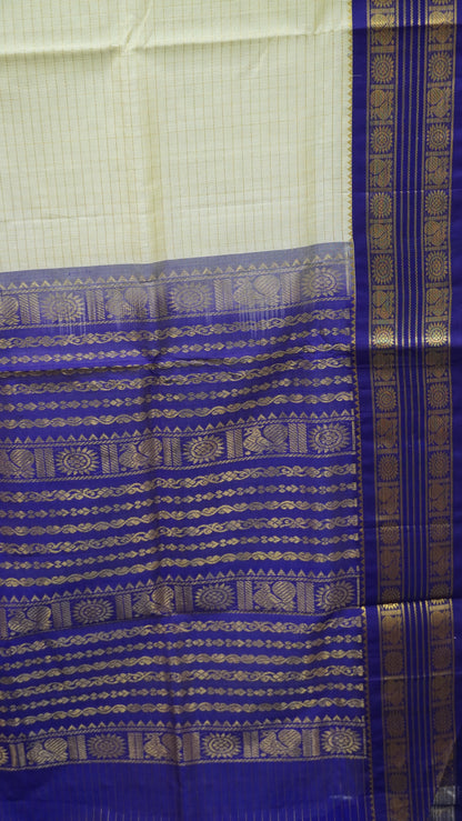 Pure Silk Cotton Saree-Off White