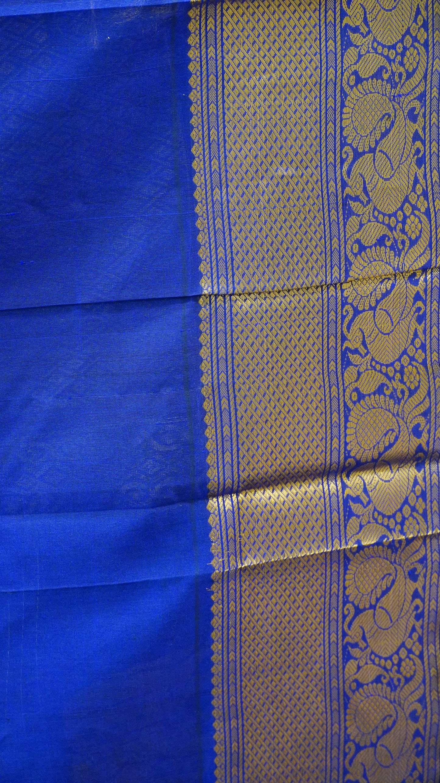 Pure Silk Cotton Saree-Royal Blue