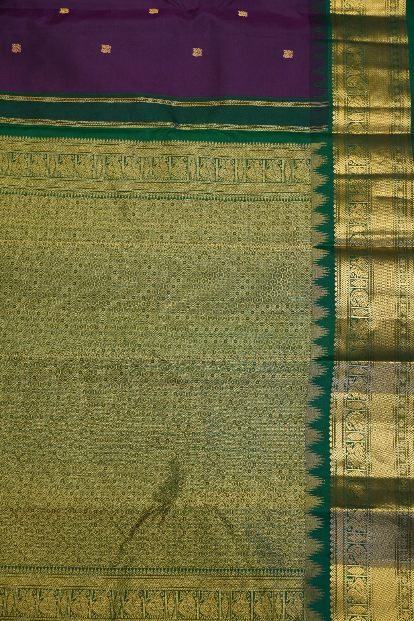 Pure Silk Saree - Wine - Green