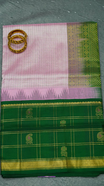 Pure Silk Cotton Saree-Pink