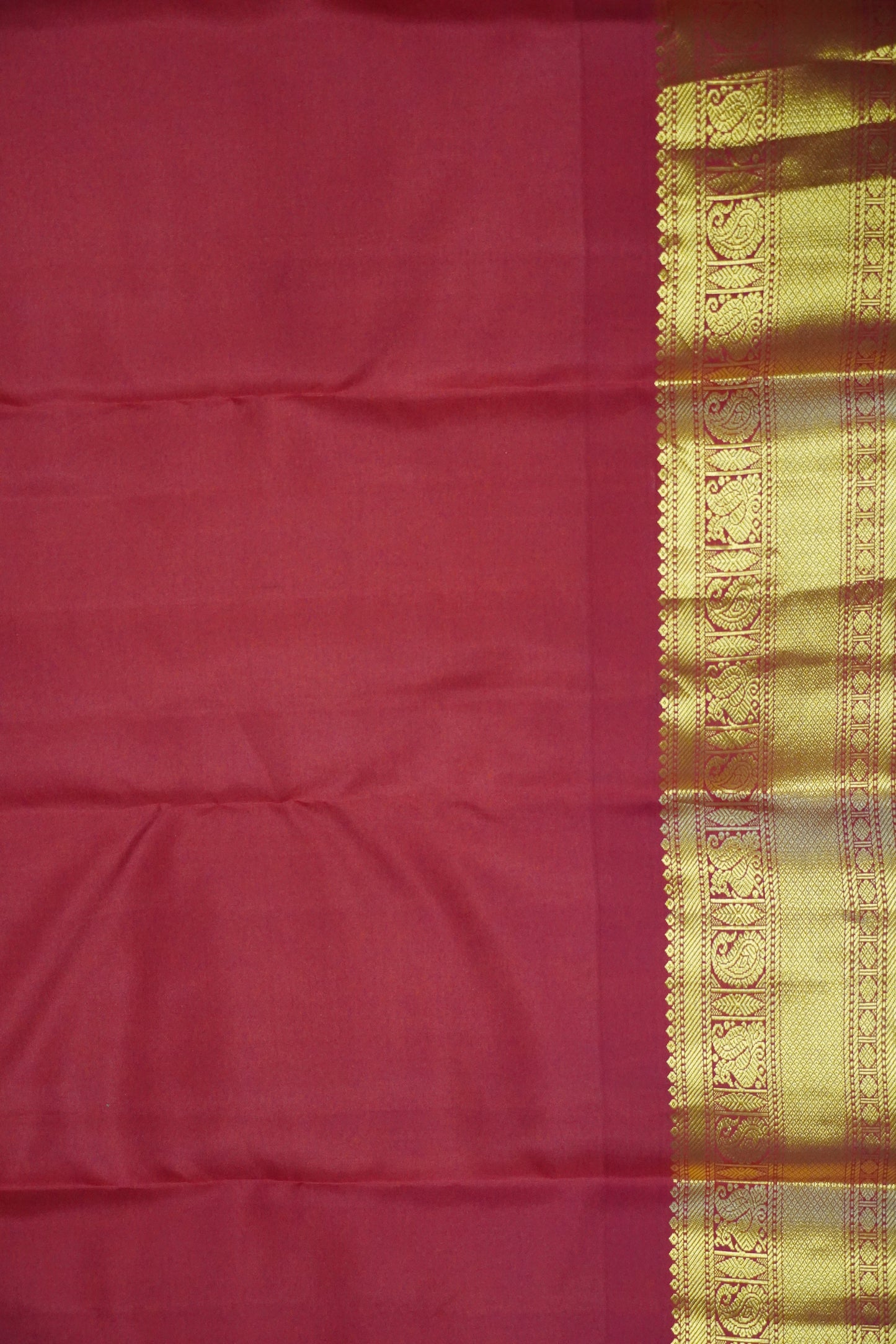 Pure Silk Saree - Golden Yellow - Red