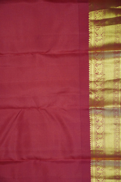 Pure Silk Saree - Golden Yellow - Red