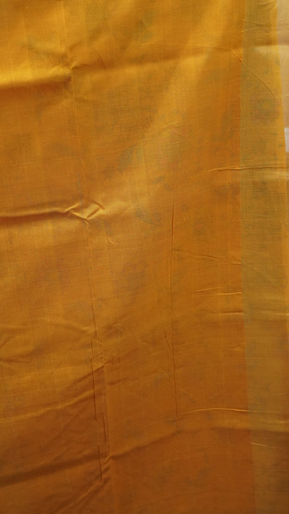 Pure Silk Cotton Saree-Mustard