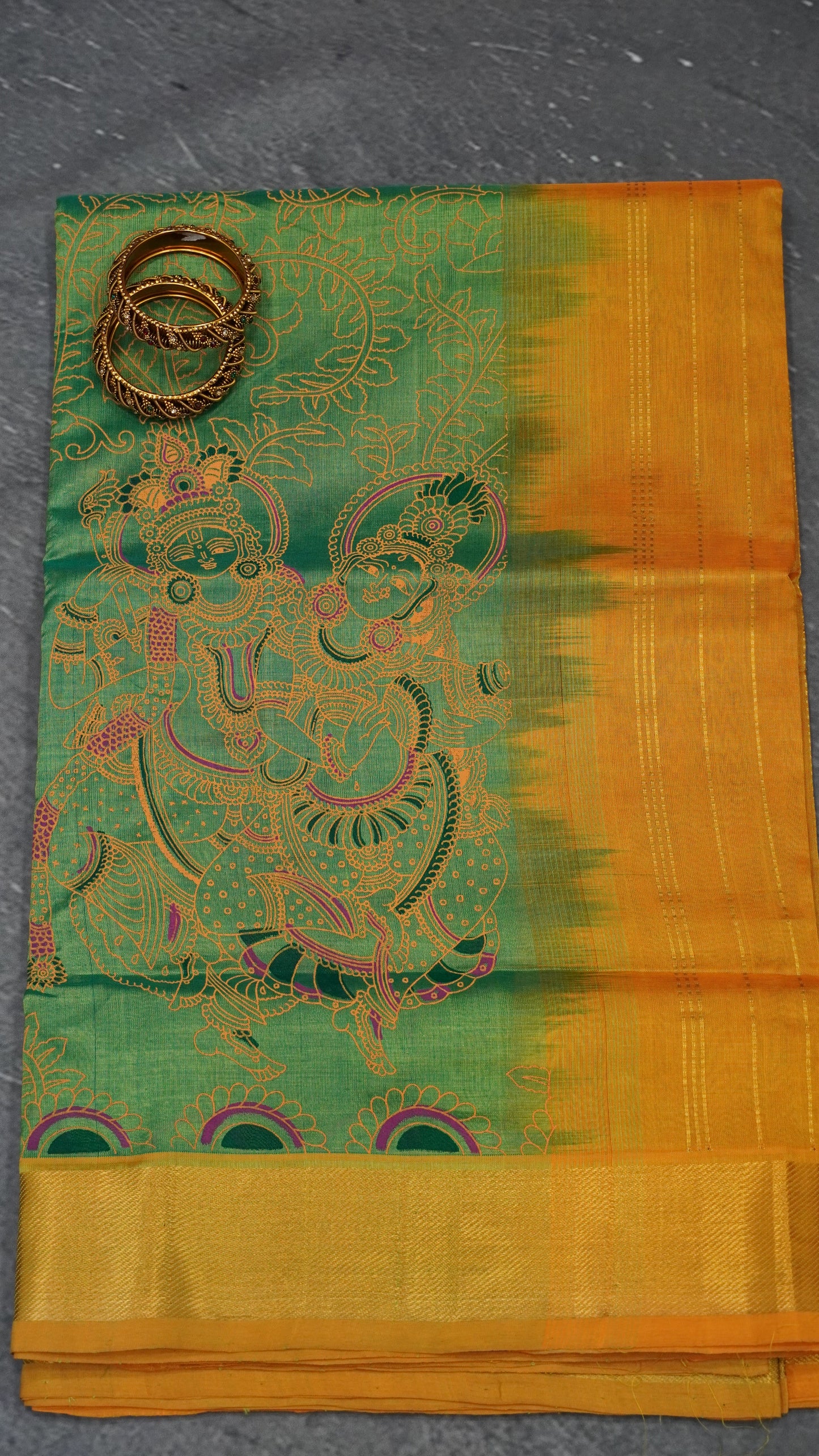 Pure Silk Cotton Saree-Green
