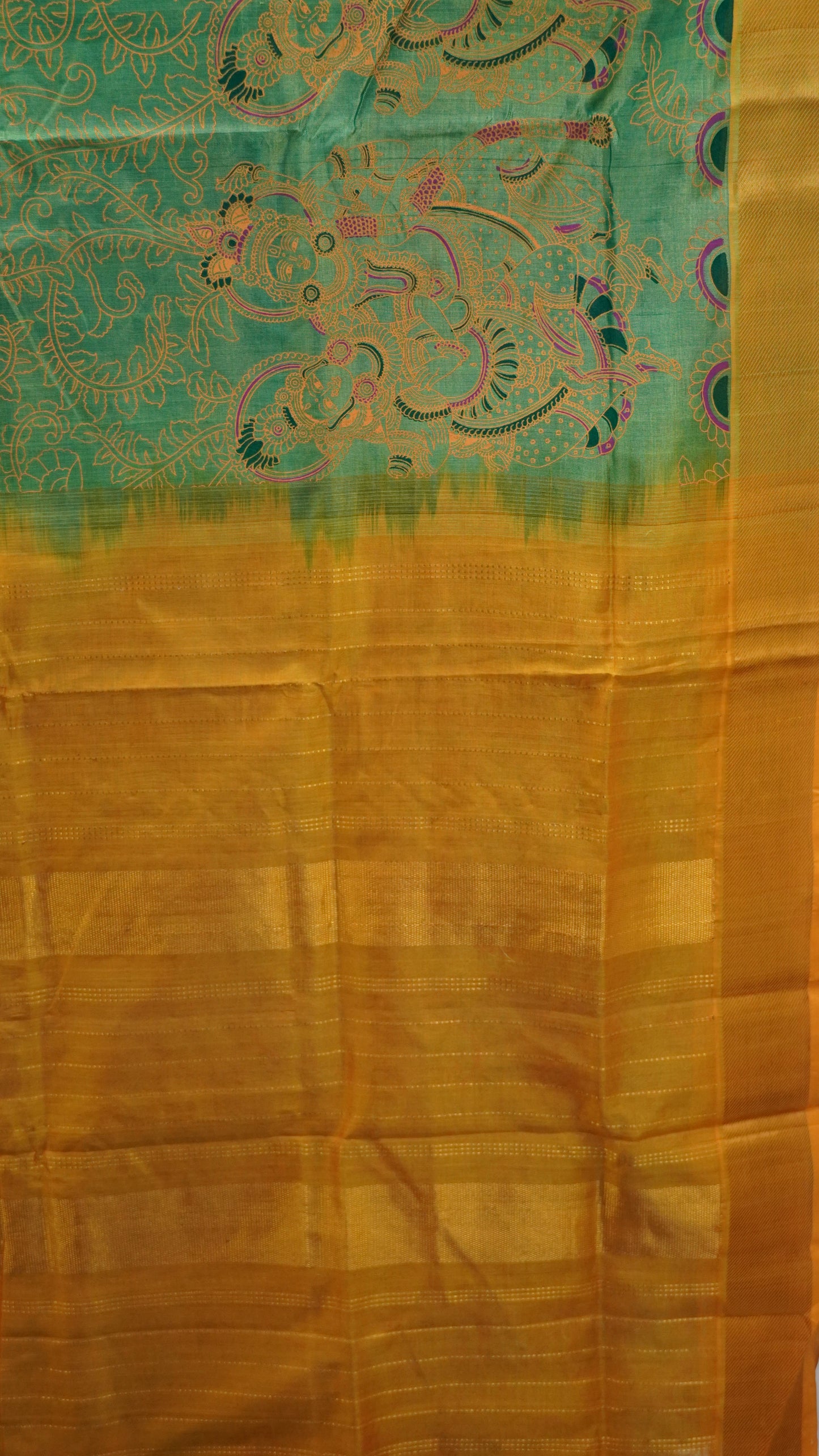 Pure Silk Cotton Saree-Green