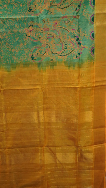 Pure Silk Cotton Saree-Green