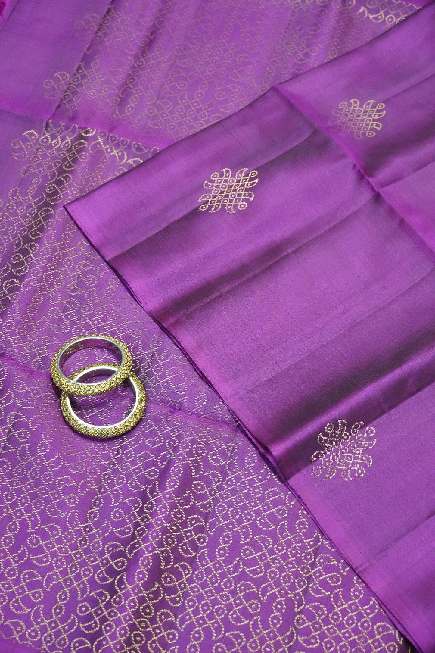 Pure Silk Saree - Kolam Wine