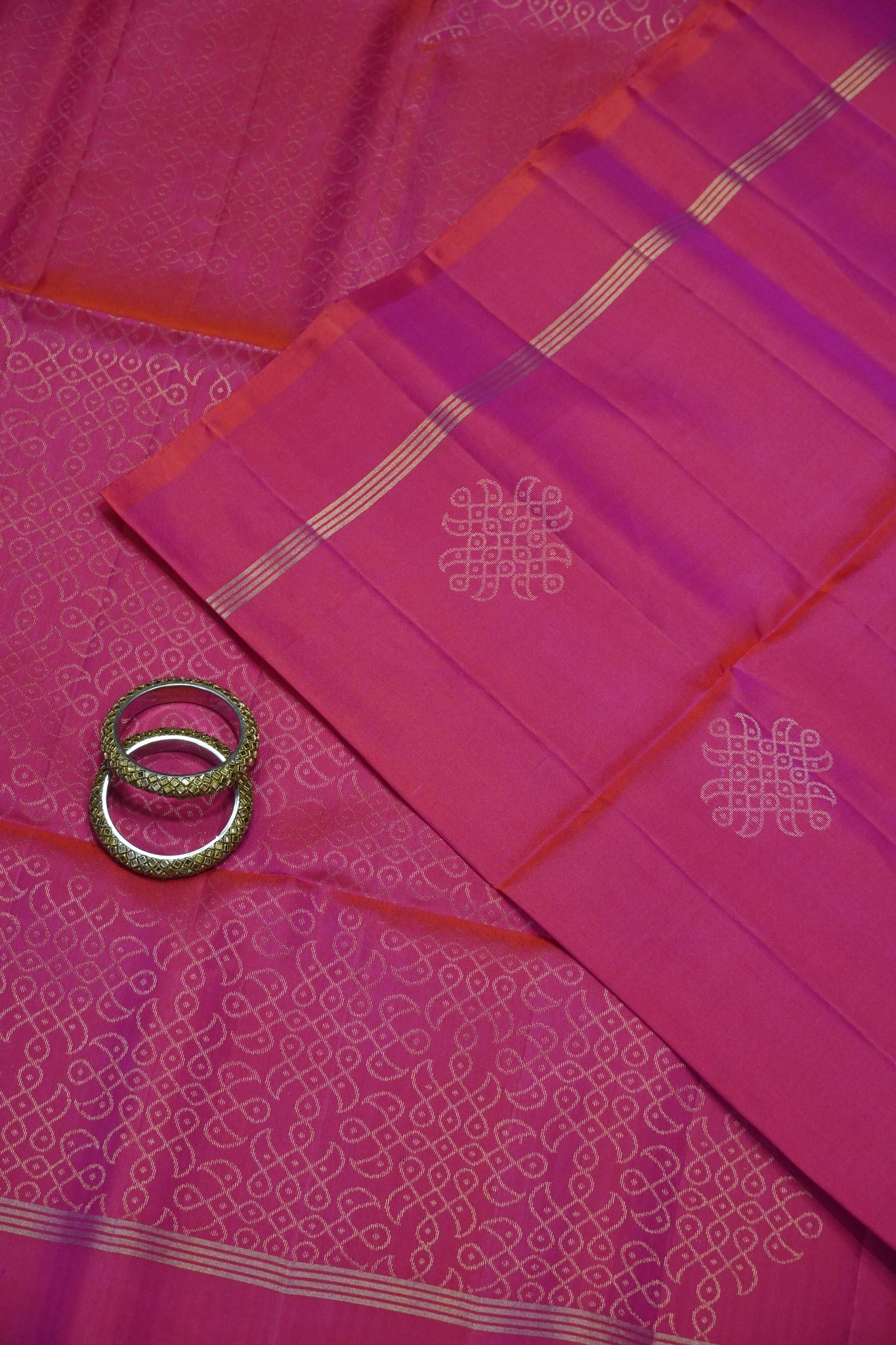 Pure Silk Saree - Kolam Bright Pink