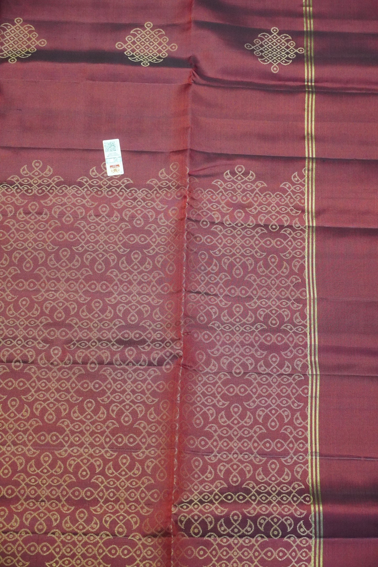 Pure Silk Saree - Kolam Maroon