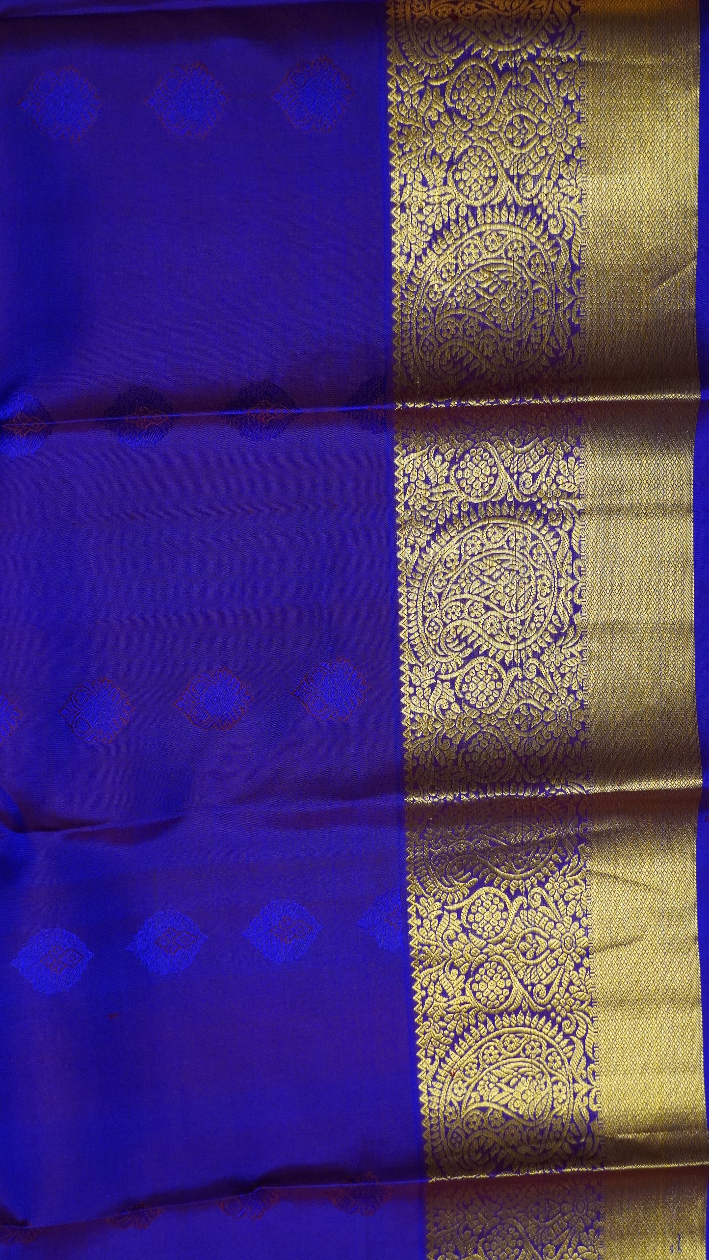 Pure Kanjivaram Silk Saree -Dark green-Voilet