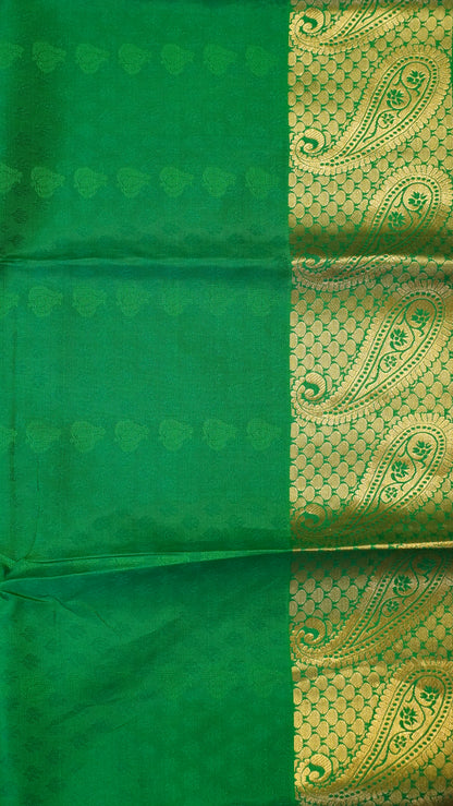 Pure Kanjivaram Silk Saree -Beige-Green