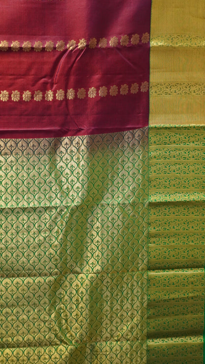 Pure Kanjivaram Silk Saree -Arakku-Green